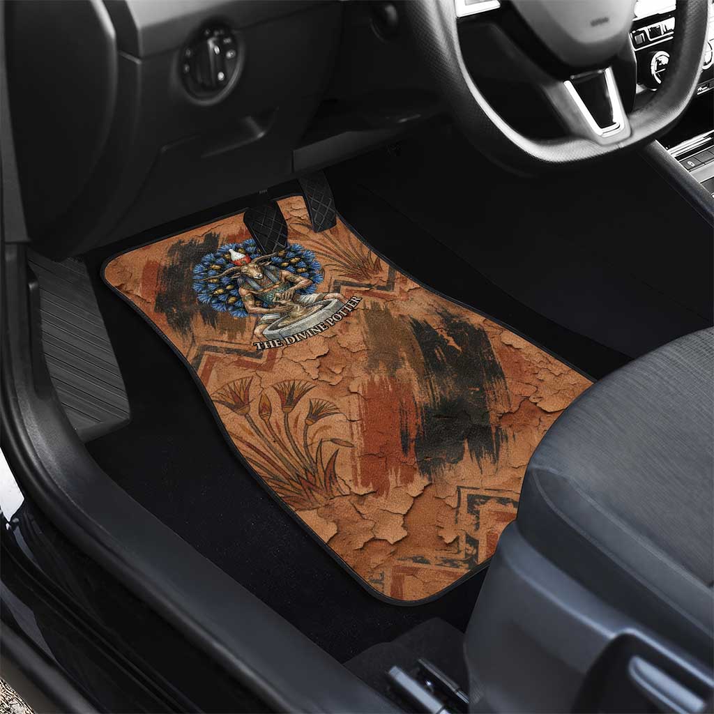 Khnum Car Mats Ancient Egyptian Earthy Cracked Papyrus - Divine Potter - Wonder Print Shop