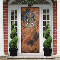 Khnum Door Cover Ancient Egyptian Earthy Cracked Papyrus - Divine Potter - Wonder Print Shop