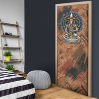 Khnum Door Cover Ancient Egyptian Earthy Cracked Papyrus - Divine Potter - Wonder Print Shop