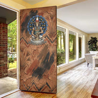 Khnum Door Cover Ancient Egyptian Earthy Cracked Papyrus - Divine Potter - Wonder Print Shop