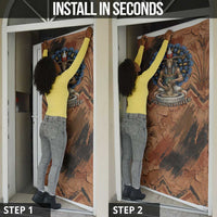 Khnum Door Cover Ancient Egyptian Earthy Cracked Papyrus - Divine Potter - Wonder Print Shop