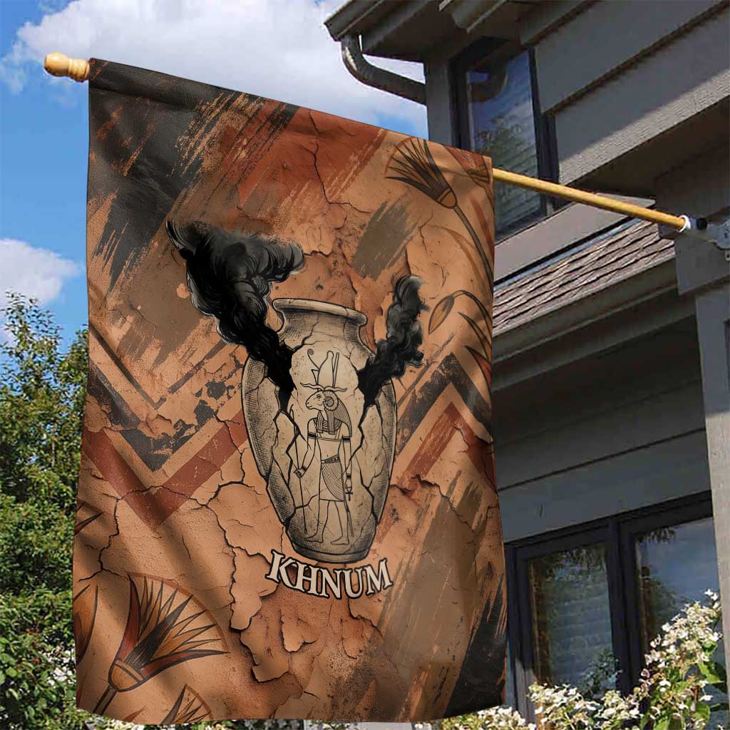 Khnum Garden Flag Ancient Egyptian Earthy Cracked Papyrus - Divine Potter - Wonder Print Shop