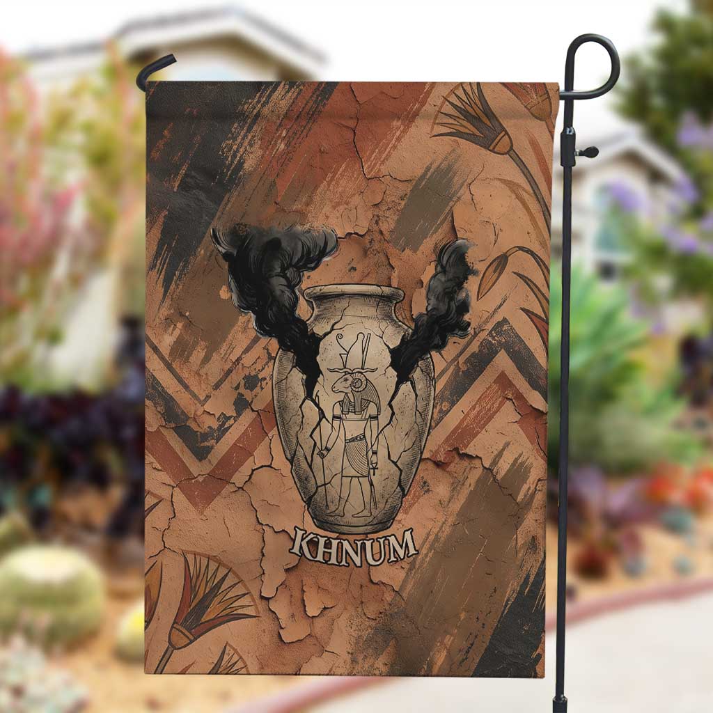 Khnum Garden Flag Ancient Egyptian Earthy Cracked Papyrus - Divine Potter - Wonder Print Shop