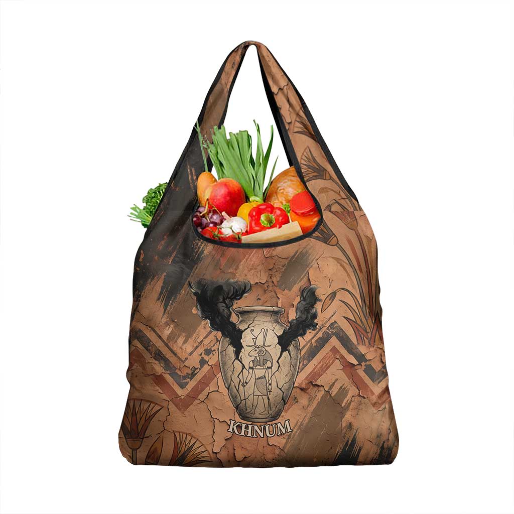 Khnum Grocery Bag Ancient Egyptian Earthy Cracked Papyrus - Divine Potter - Wonder Print Shop