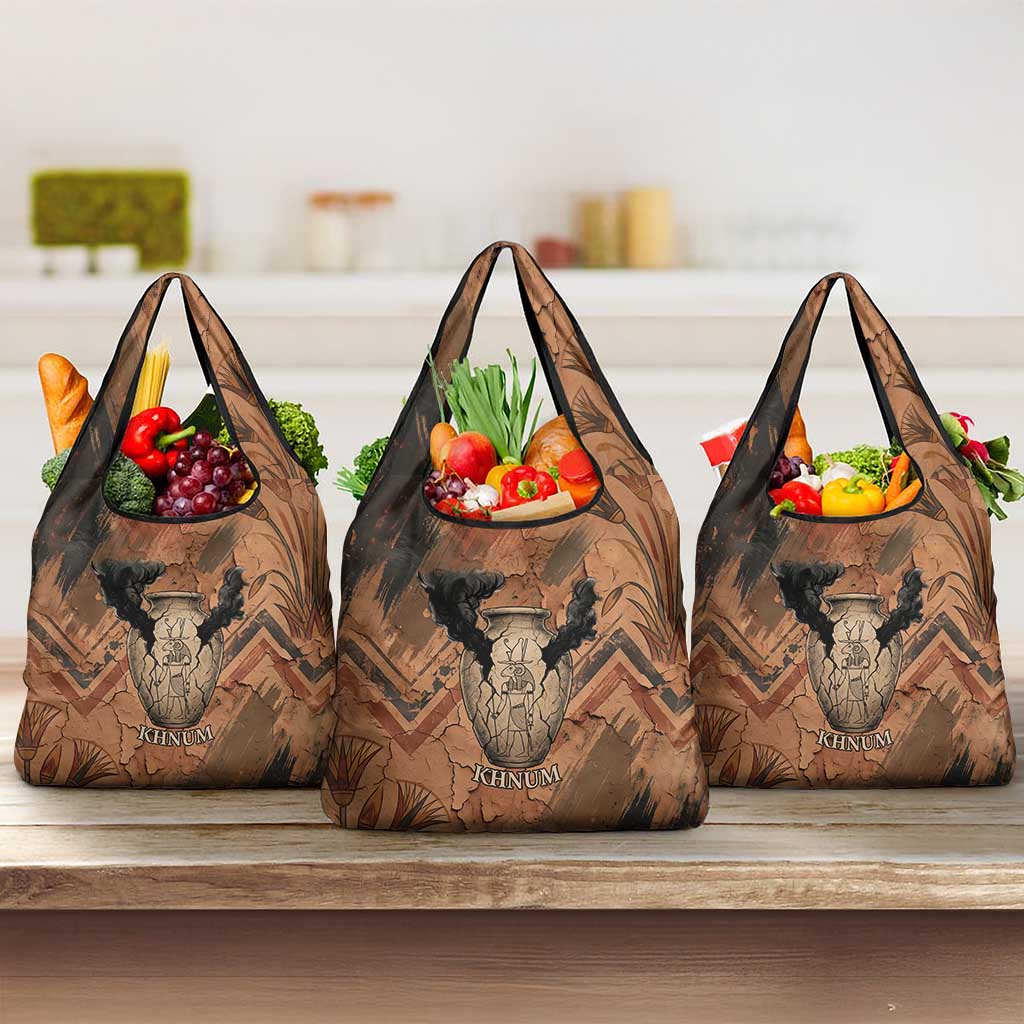 Khnum Grocery Bag Ancient Egyptian Earthy Cracked Papyrus - Divine Potter - Wonder Print Shop