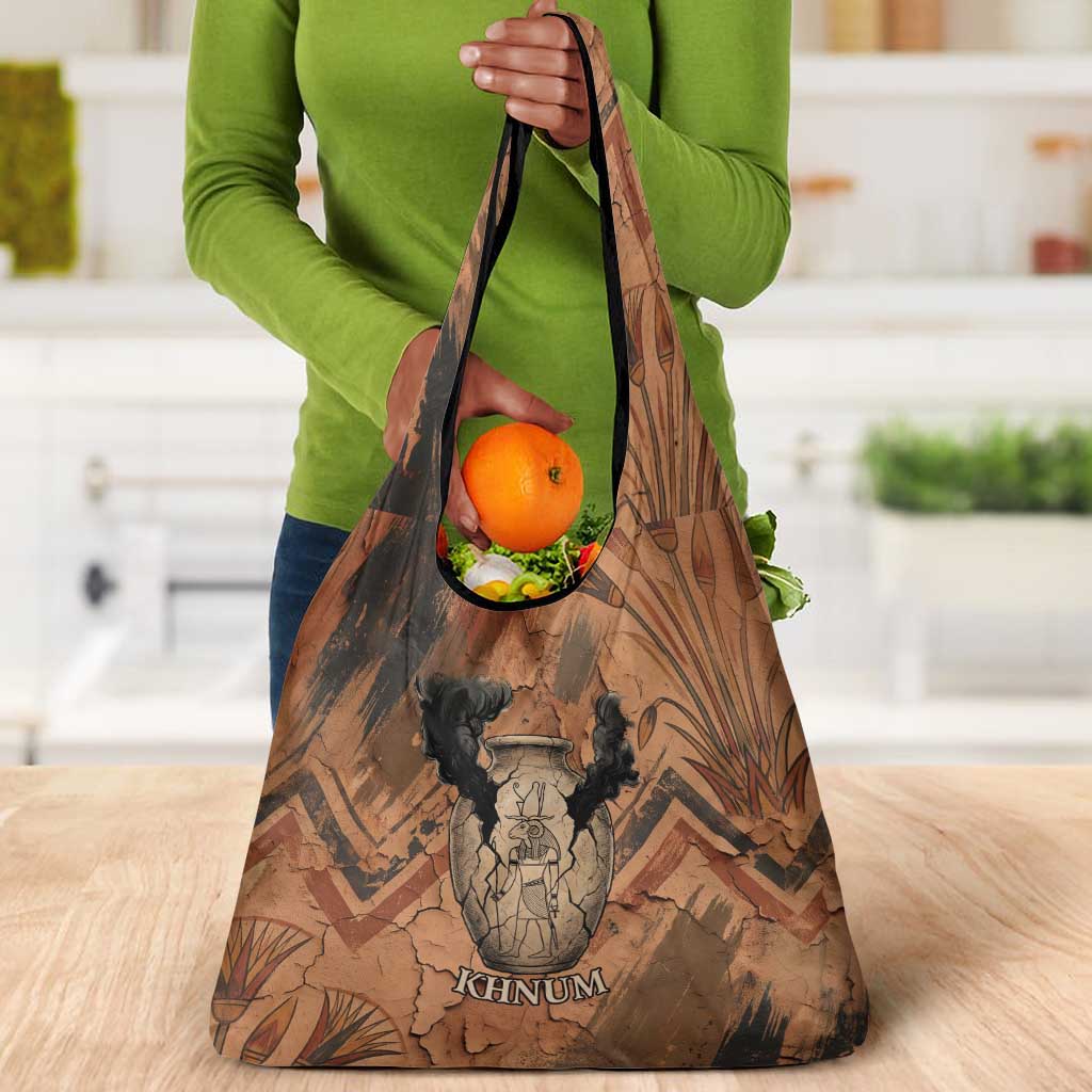 Khnum Grocery Bag Ancient Egyptian Earthy Cracked Papyrus - Divine Potter - Wonder Print Shop