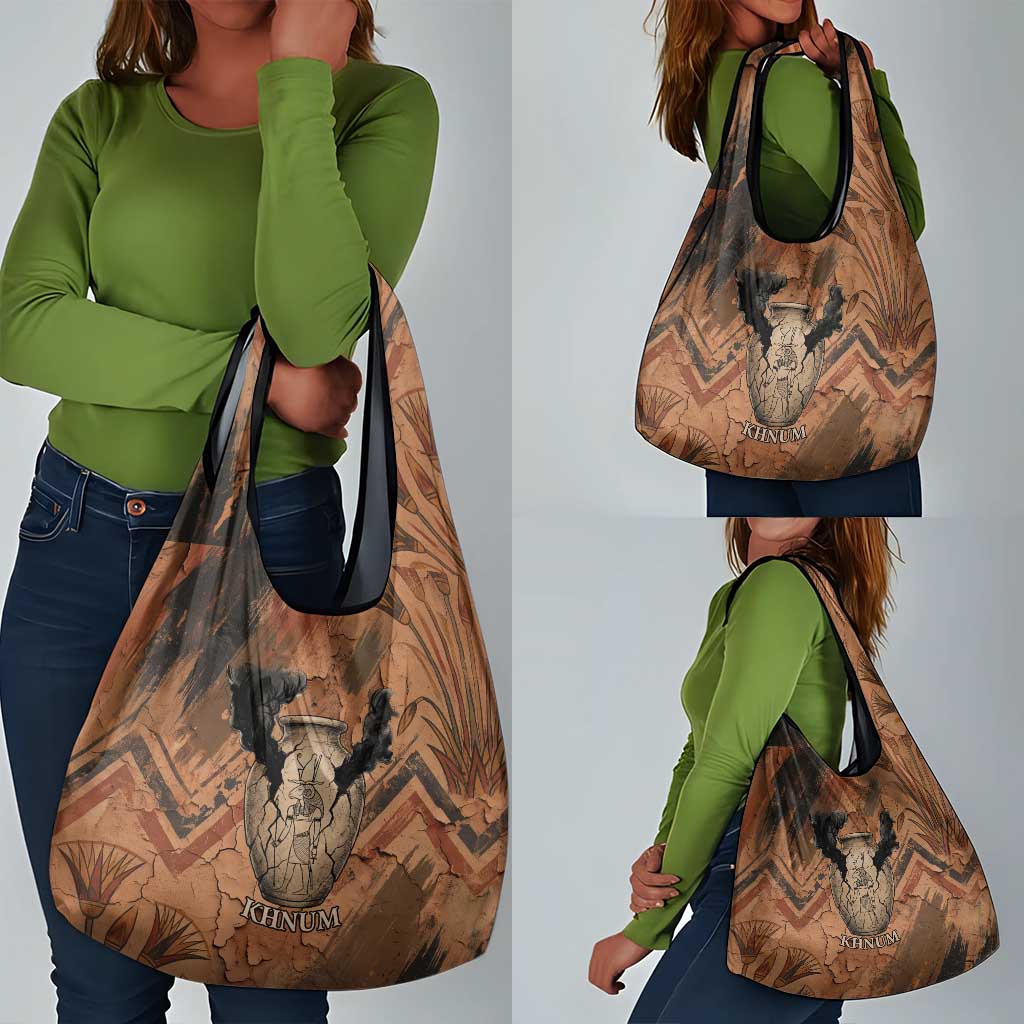 Khnum Grocery Bag Ancient Egyptian Earthy Cracked Papyrus - Divine Potter - Wonder Print Shop