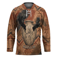 Khnum Hockey Jersey Ancient Egyptian Earthy Cracked Papyrus - Divine Potter - Wonder Print Shop