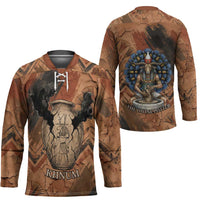 Khnum Hockey Jersey Ancient Egyptian Earthy Cracked Papyrus - Divine Potter - Wonder Print Shop