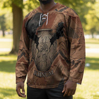 Khnum Hockey Jersey Ancient Egyptian Earthy Cracked Papyrus - Divine Potter - Wonder Print Shop