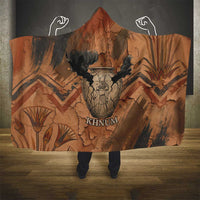 Khnum Hooded Blanket Ancient Egyptian Earthy Cracked Papyrus - Divine Potter - Wonder Print Shop