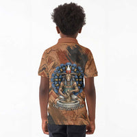 Khnum Kid Polo Shirt Ancient Egyptian Earthy Cracked Papyrus - Divine Potter - Wonder Print Shop
