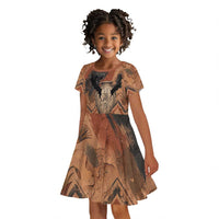 Khnum Kid Short Sleeve Dress Ancient Egyptian Earthy Cracked Papyrus - Divine Potter - Wonder Print Shop