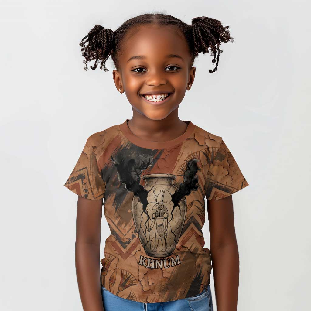 Khnum Kid T shirt Ancient Egyptian Earthy Cracked Papyrus - Divine Potter - Wonder Print Shop
