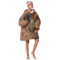 Khnum Kid Wearable Blanket Hoodie Ancient Egyptian Earthy Cracked Papyrus - Divine Potter - Wonder Print Shop