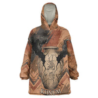 Khnum Kid Wearable Blanket Hoodie Ancient Egyptian Earthy Cracked Papyrus - Divine Potter - Wonder Print Shop