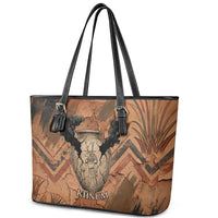 Khnum Leather Tote Bag Ancient Egyptian Earthy Cracked Papyrus - Divine Potter - Wonder Print Shop