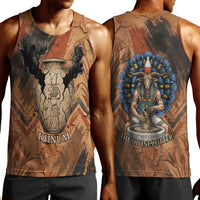 Khnum Men Tank Top Ancient Egyptian Earthy Cracked Papyrus - Divine Potter - Wonder Print Shop