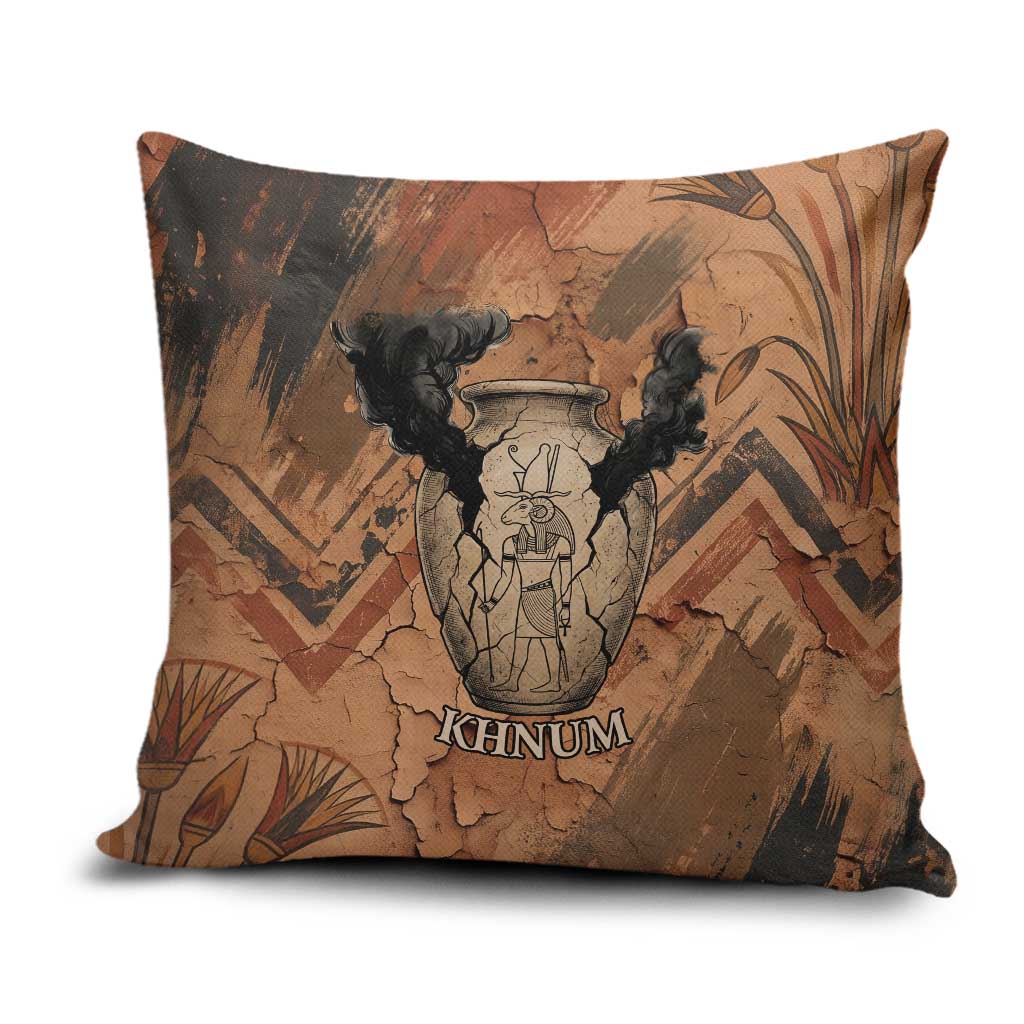 Khnum Pillow Cover Ancient Egyptian Earthy Cracked Papyrus - Divine Potter - Wonder Print Shop