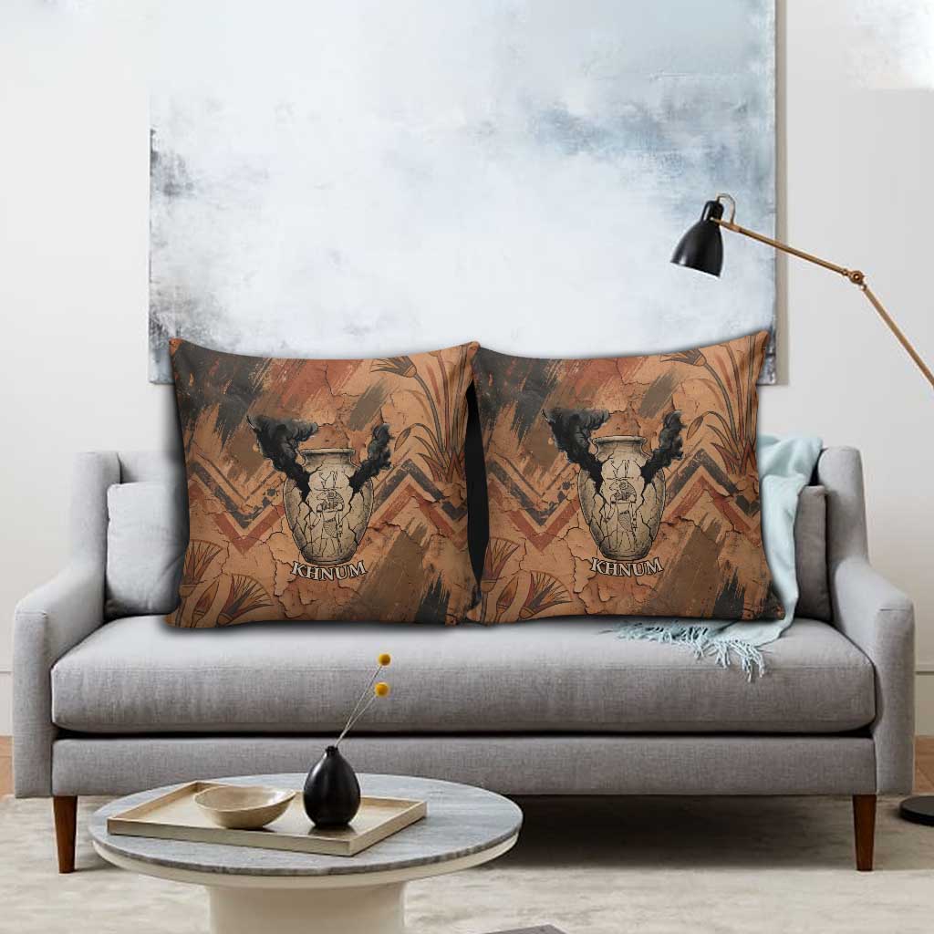 Khnum Pillow Cover Ancient Egyptian Earthy Cracked Papyrus - Divine Potter - Wonder Print Shop