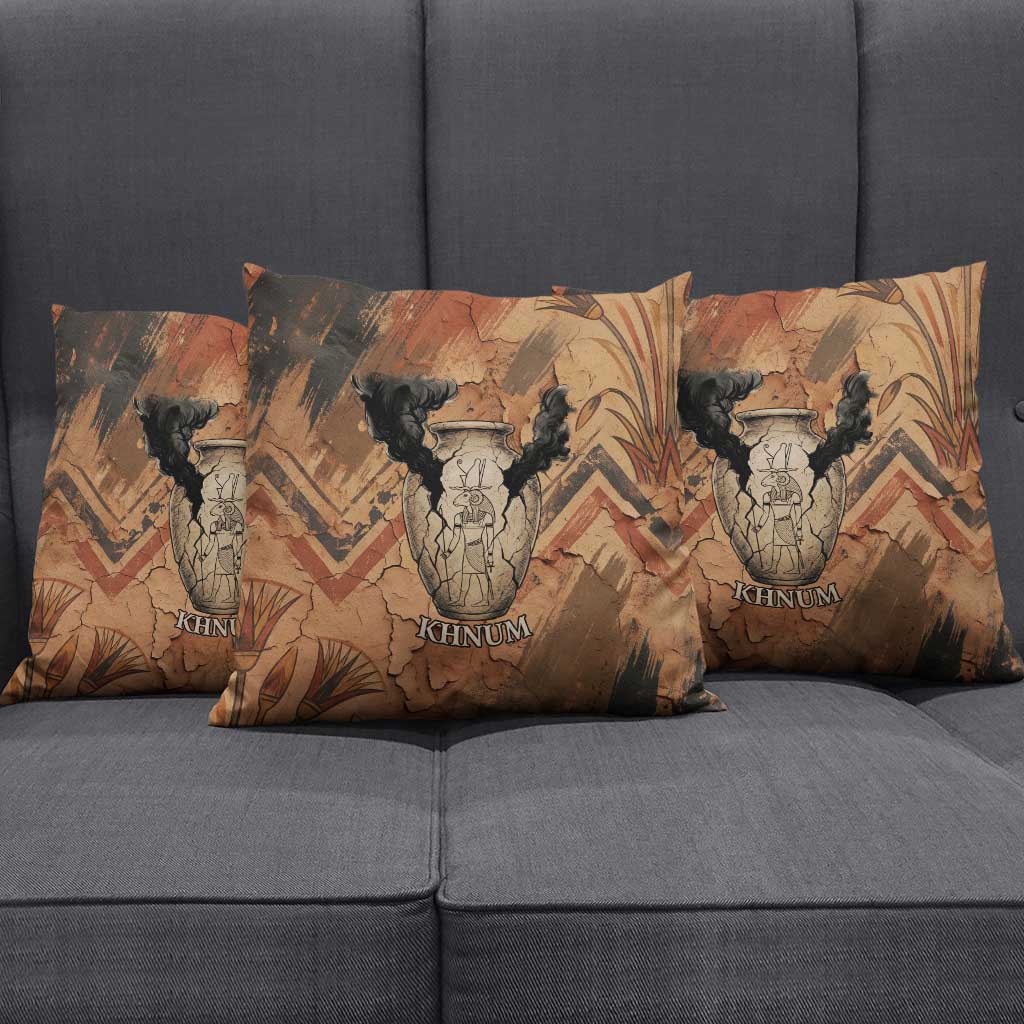 Khnum Pillow Cover Ancient Egyptian Earthy Cracked Papyrus - Divine Potter - Wonder Print Shop