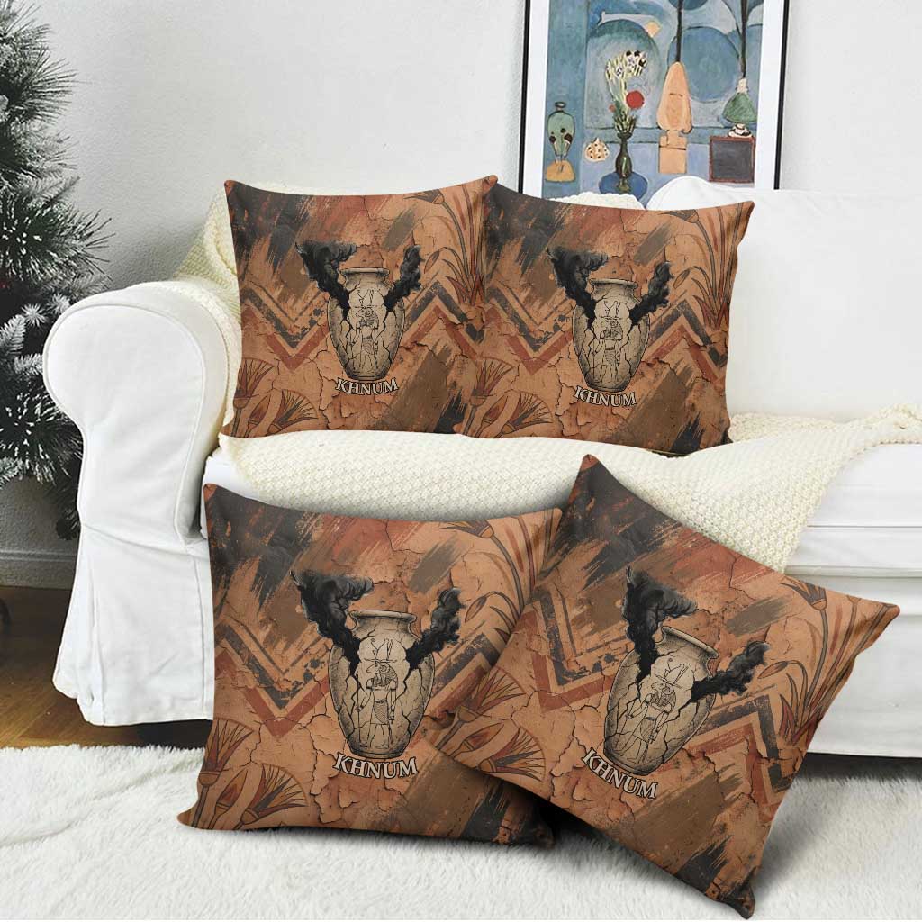 Khnum Pillow Cover Ancient Egyptian Earthy Cracked Papyrus - Divine Potter - Wonder Print Shop