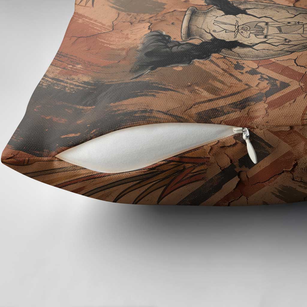 Khnum Pillow Cover Ancient Egyptian Earthy Cracked Papyrus - Divine Potter - Wonder Print Shop