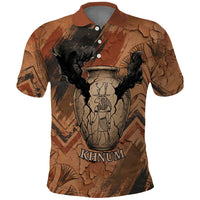 Khnum Polo Shirt Ancient Egyptian Earthy Cracked Papyrus - Divine Potter - Wonder Print Shop