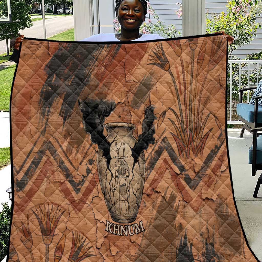 Khnum Quilt Ancient Egyptian Earthy Cracked Papyrus - Divine Potter - Wonder Print Shop