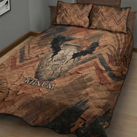 Khnum Quilt Bed Set Ancient Egyptian Earthy Cracked Papyrus - Divine Potter - Wonder Print Shop