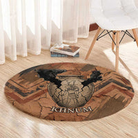 Khnum Round Carpet Ancient Egyptian Earthy Cracked Papyrus - Divine Potter - Wonder Print Shop
