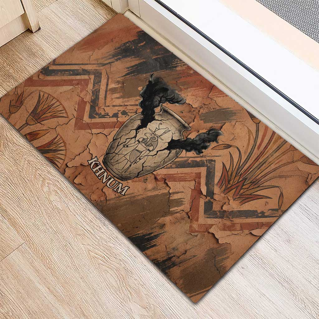 Khnum Rubber Doormat Ancient Egyptian Earthy Cracked Papyrus - Divine Potter - Wonder Print Shop