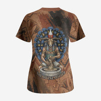 Khnum Scrub Top Ancient Egyptian Earthy Cracked Papyrus - Divine Potter - Wonder Print Shop