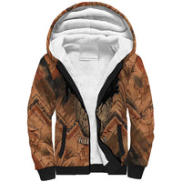 Khnum Sherpa Hoodie Ancient Egyptian Earthy Cracked Papyrus - Divine Potter - Wonder Print Shop