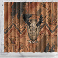Khnum Shower Curtain Ancient Egyptian Earthy Cracked Papyrus - Divine Potter - Wonder Print Shop