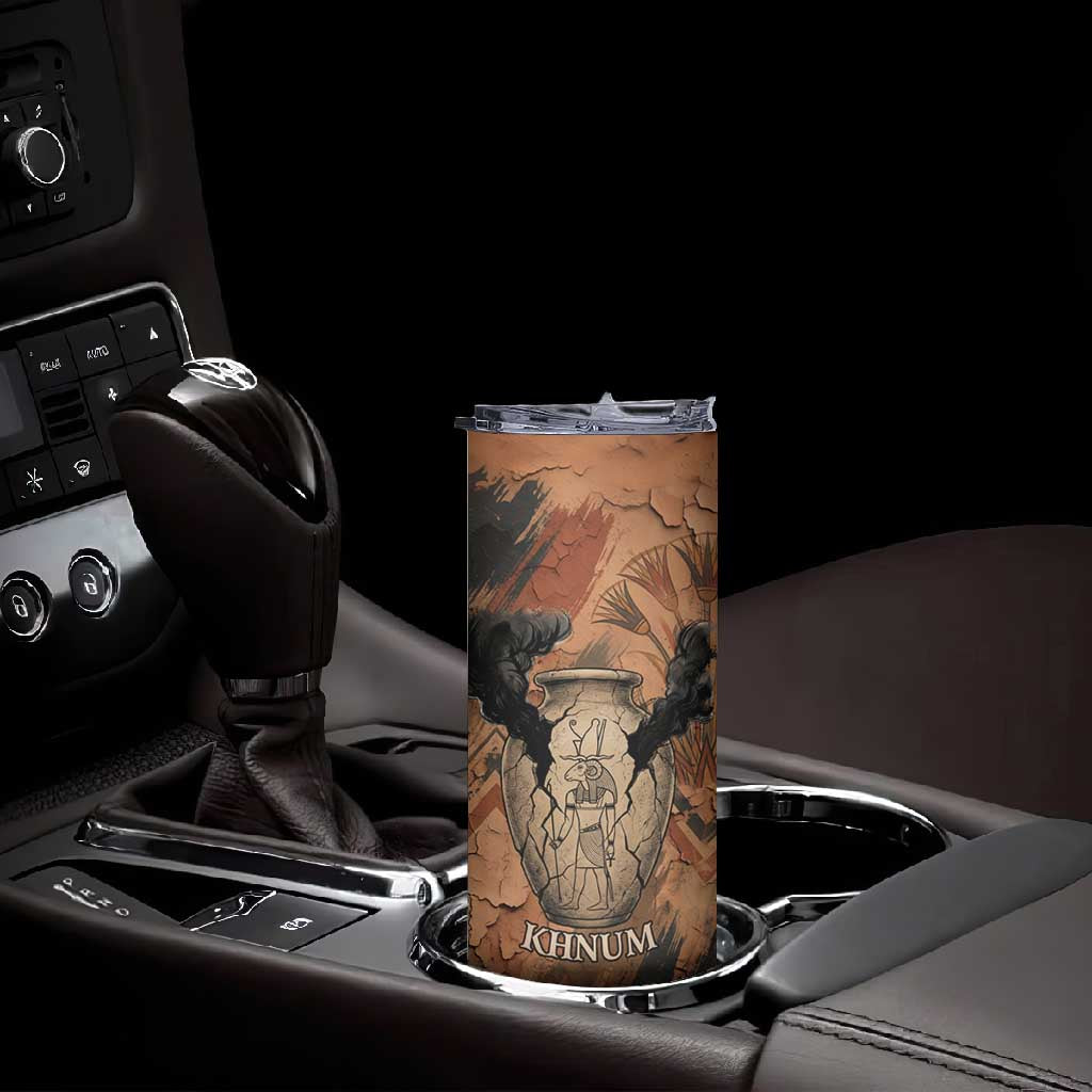 Khnum Skinny Tumbler Ancient Egyptian Earthy Cracked Papyrus - Divine Potter - Wonder Print Shop