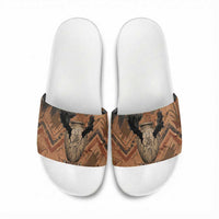 Khnum Slide Sandals Ancient Egyptian Earthy Cracked Papyrus - Divine Potter - Wonder Print Shop