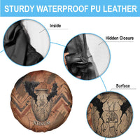 Khnum Spare Tire Cover Ancient Egyptian Earthy Cracked Papyrus - Divine Potter - Wonder Print Shop