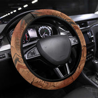 Khnum Steering Wheel Cover Ancient Egyptian Earthy Cracked Papyrus - Divine Potter - Wonder Print Shop