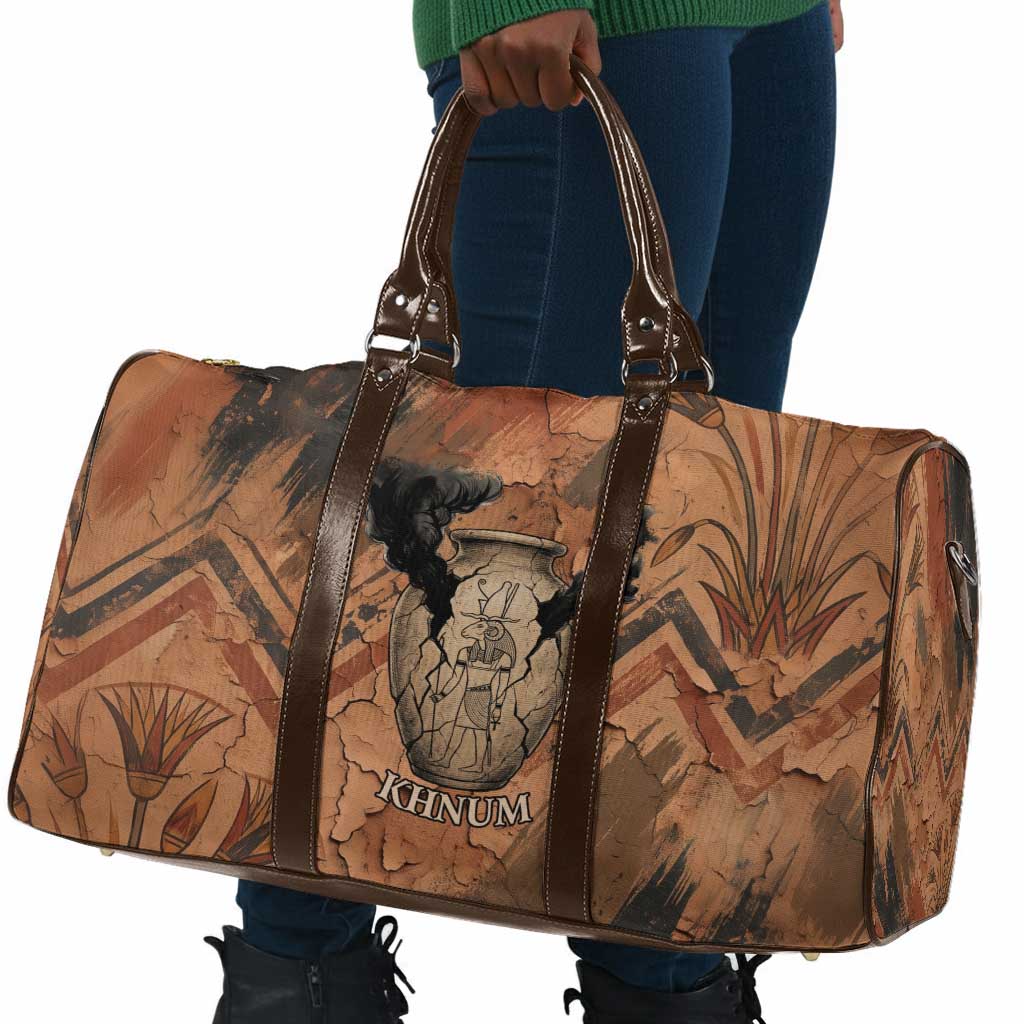 Khnum Travel Bag Ancient Egyptian Earthy Cracked Papyrus - Divine Potter - Wonder Print Shop