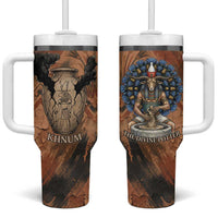 Khnum Tumbler With Handle Ancient Egyptian Earthy Cracked Papyrus - Divine Potter - Wonder Print Shop
