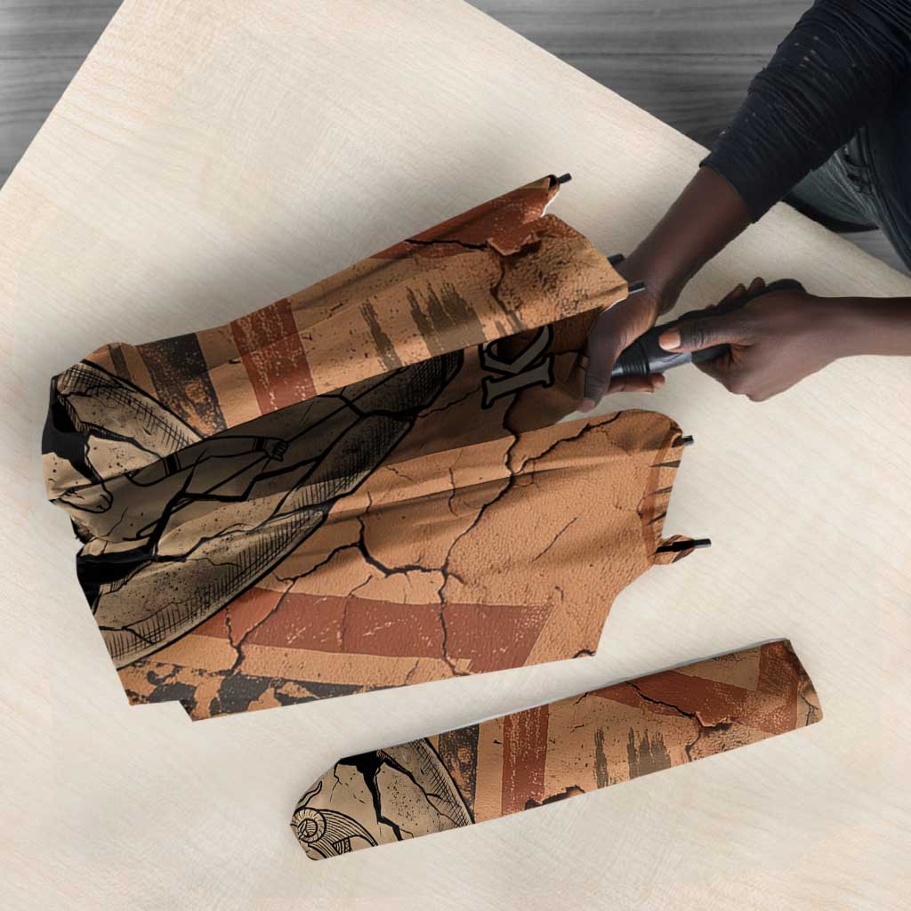 Khnum Umbrella Ancient Egyptian Earthy Cracked Papyrus - Divine Potter - Wonder Print Shop