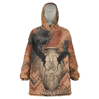 Khnum Wearable Blanket Hoodie Ancient Egyptian Earthy Cracked Papyrus - Divine Potter - Wonder Print Shop