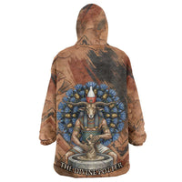 Khnum Wearable Blanket Hoodie Ancient Egyptian Earthy Cracked Papyrus - Divine Potter - Wonder Print Shop
