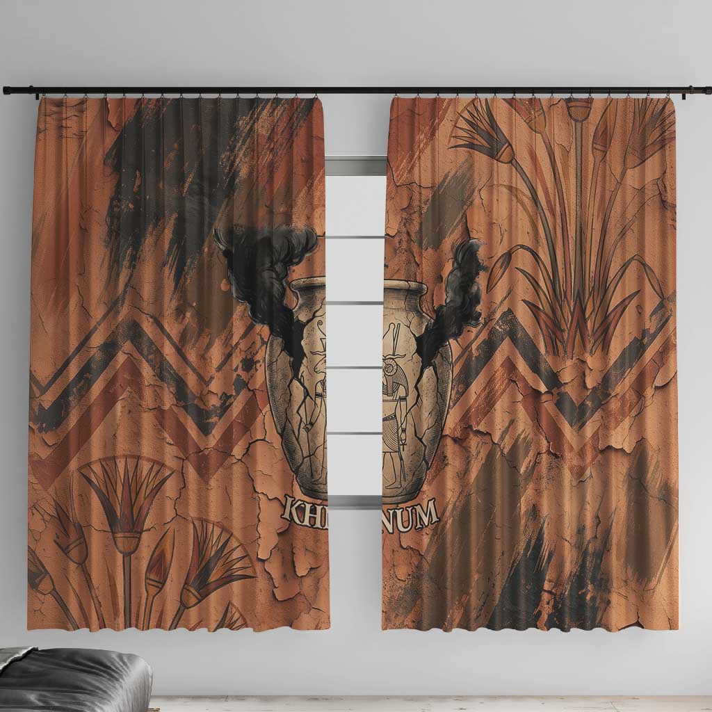 Khnum Window Curtain Ancient Egyptian Earthy Cracked Papyrus - Divine Potter - Wonder Print Shop