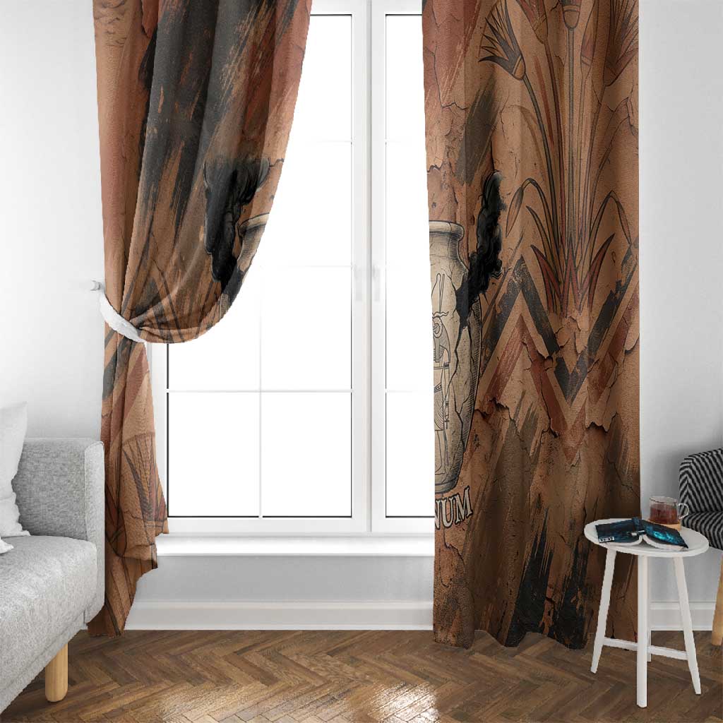Khnum Window Curtain Ancient Egyptian Earthy Cracked Papyrus - Divine Potter - Wonder Print Shop