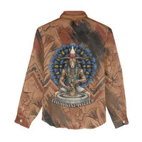 Khnum Women Casual Shirt Ancient Egyptian Earthy Cracked Papyrus - Divine Potter - Wonder Print Shop