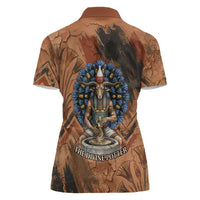 Khnum Women Polo Shirt Ancient Egyptian Earthy Cracked Papyrus - Divine Potter - Wonder Print Shop