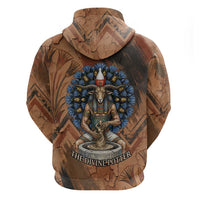 Khnum Zip Hoodie Ancient Egyptian Earthy Cracked Papyrus - Divine Potter - Wonder Print Shop