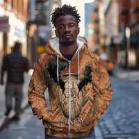 Khnum Zip Hoodie Ancient Egyptian Earthy Cracked Papyrus - Divine Potter - Wonder Print Shop